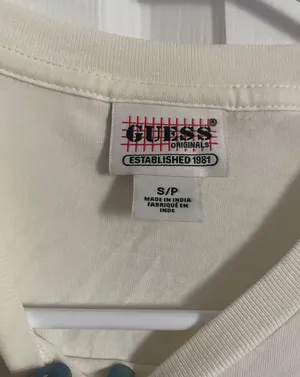 Guess Off White and Brown Baby Tee thumbnail 5