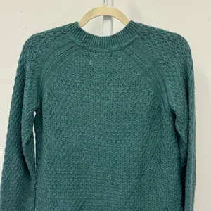 FatFace Teal Green Waffle Knit Raglan Sleeve Sweater US 4 EcoVero Viscose Blend thumbnail 5