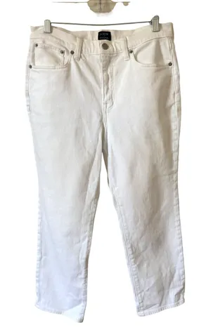 J. Crew High Rise Essential Straight Denim Jeans White Size 29 Petite thumbnail 1