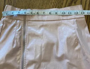 Like An Angel Skirt Womens Small Faux Leather Elastic & Zipper Pink thumbnail 5