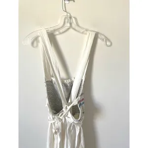 Free People Boho Tie Back Jumpsuit Cream Size Small thumbnail 6