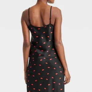 A New Day Women Black Red Lips Print Cami Tank Top Size XS‎ thumbnail 5