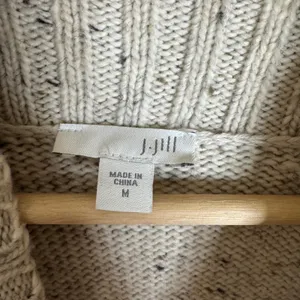 J. Jill Women's Mock Neck Pullover Sweater Oatmeal Gray Speckled Knit Size M thumbnail 5