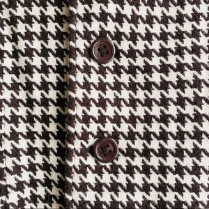 Aritzia Tna Brown & White Houndstooth Wool Buttoned Coat thumbnail 3