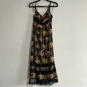 Urban Outfitters Lexi Lace Floral Midi Dress Slit Cut Out Whimsigoth Fairy Boho thumbnail 7
