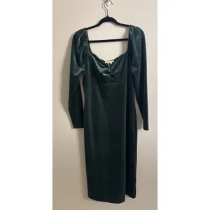 Boden Womens Forest Green Velvet Ruched Sweetheart Midi Dress Size 10 NEW‎ thumbnail 3