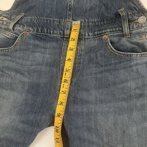 Levis Overalls Womens Small Blue Cotton Denim Bib Straight Leg Distressed Jeans thumbnail 11