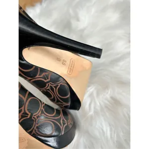 Coach Black Logo Platform Pumps 8.5 heels 4.5 heels thumbnail 6