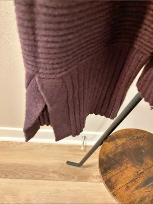 CYRUS Ribbed Sweater in Brown bell sleeves wide band thumbnail 5