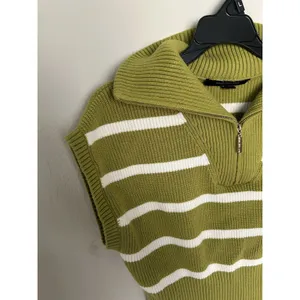 Marc New York Striped Quarter Zip Sweater Vest Size XS Chic Preppy Career thumbnail 3
