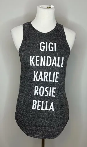 5/$25💜 Grey Heather Tank w/Victoria's Secret Model Names thumbnail 1