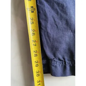 Athleta Linen Reverie Pants Sz 2 Navy Blue Drawstring Elastic Waist Wide Leg thumbnail 4