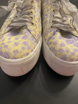 Superga x LoveShackFancy 2790 Platform Sneakers Yellow Purple Floral Lace 40 (9) thumbnail 9