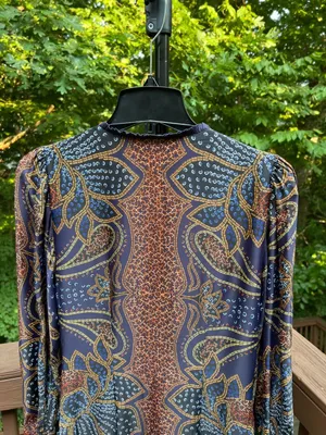 NWOT FARM Rio Floral Paisley Ruffles Mini Dress Glam Boho Long Sleeve Size S thumbnail 8