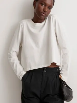 Madewell MWL Ribbed Crop Long Sleeve thumbnail 1
