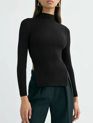 Aritzia Babaton Sculpt Knit Tie-back Longsleeve thumbnail 1