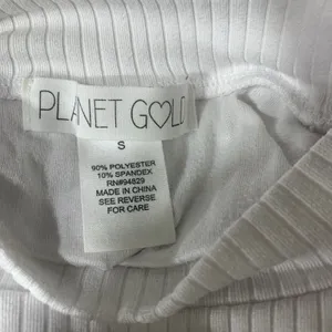 Planet Gold Ribbed Mock Neck Top Women Size S White Long‎ Sleeve Slim Fit Knit thumbnail 2