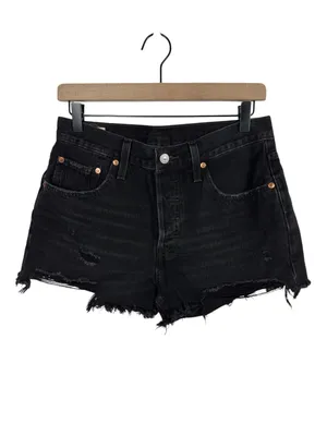 Levi’s Premium 501 Original Black Distressed Denim Cutoff Shorts‎ 28 thumbnail 2