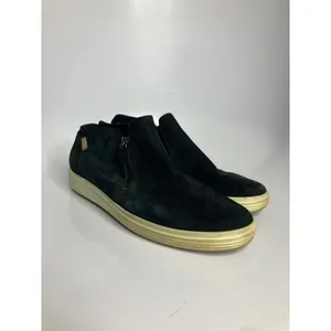 ECCO‎ Soft 7 High Top Sneakers Womens 41 Black Good Suede Side Zip Slip On thumbnail 3