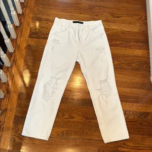Alexandra wang denim white distressed jean pant 29 cult thumbnail 4