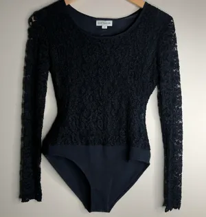 Ann Taylor Black Lace Bodysuit thumbnail 1
