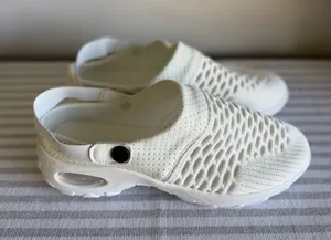 Women's White Open Heel Strap Mesh Shoe Size 39 aka 8 #260858 thumbnail 1