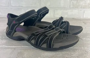 Teva Tirra Sandals Women 7.5 Black Gray Strappy Adjustable Hiking Comfort Sporty thumbnail 1