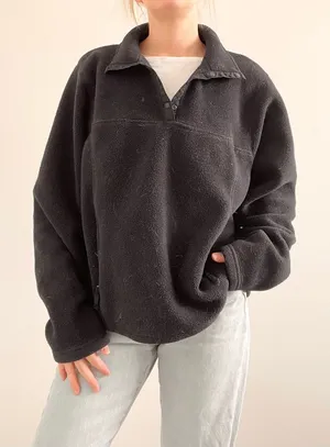 Vintage L.L. Bean Women's Navy Blue Pullover Fleece thumbnail 1