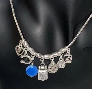 Brighton Fortune Lucky Charms Set Blue Gemstone Necklace Bracelet Earrings Rare thumbnail 1