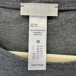 Hanro Of Switzerland Soft‎ touch Long Sleeve Top Medium Base Layer Heather Gray thumbnail 5