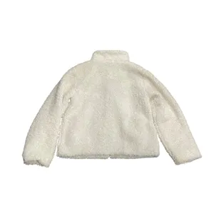 Rachel Zoe Cream Sherpa Fleece Zip Up Jacket SZ M Plush Faux Outerewear Cozy thumbnail 2