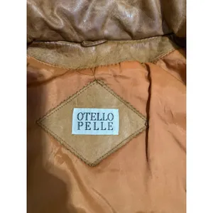 Vintage 80s Otello Pelle Leather Bomber Jacket L Patchwork Paisley Metallic Gold thumbnail 4