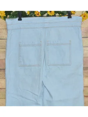 Universal Threads Cute Paper Bag Waist Light Wash Jeans Wide Leg Ladies 36x26 thumbnail 7