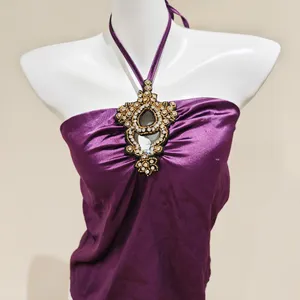 Others Follow Purple Satin Halter Neck Tube Top thumbnail 2