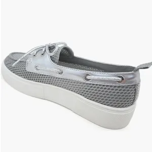 Kenneth Cole Reaction Silver Mesh Platform Lace-Up Sneakers thumbnail 3