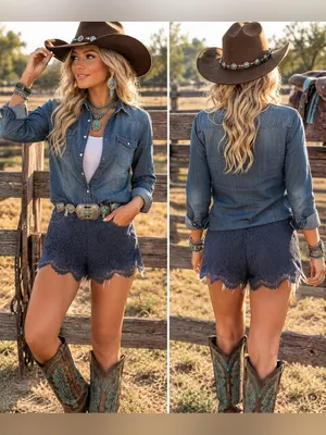 Abercrombie & Fitch Navy Blue Lace Overlay Shorts - XS western rodeo Texas thumbnail 2