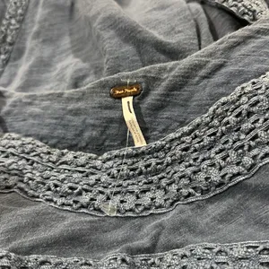 NWOT FREE PEOPLE Crochet Long Sleeve Top In Pacific Coast thumbnail 7