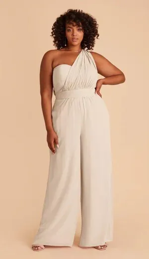 Birdy Grey Gigi Jumpsuit Versatile Styles Neutral Champagne Size 1X. NEW thumbnail 3