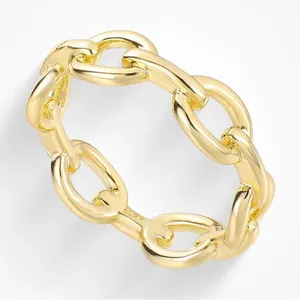 Evry Jewels Gold Chain Link Ring Size 6 thumbnail 1