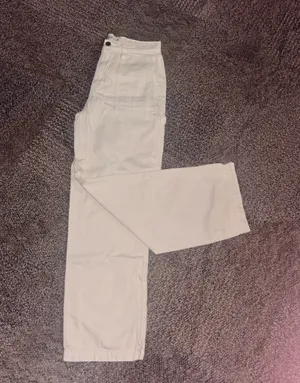 Hidden Jeans Size 27 Women’s Straight Mid Rise Carpenter Cream Denim EUC thumbnail 2