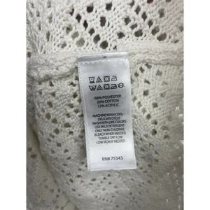 Jessica Simpson Cream White Knit Coastal Bohemian‎ Mini Dress Size S thumbnail 4