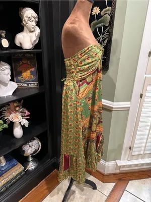 Junglee Billee Sari‑Style Strapless Maxi Dress – Free Size thumbnail 9