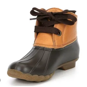 NWT Sperry Women's Saltwater 2-Eye Leather Tan/Brown Boot thumbnail 1
