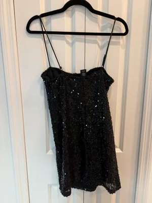Urban Outfitters Black Sequin Mini Dress thumbnail 4