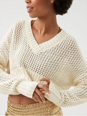 Aerie Crochet Knit Sweater Size Small thumbnail 1