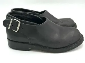 NANA Vintage Late 80s Early 90s Black Leather Single Buckle Shoes Size UK 4 US 6 thumbnail 1