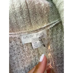 Barefoot Dreams CozyChic Open Front Chenille Shawl Cardi Seashell Womens Size L/ thumbnail 8