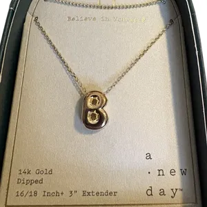 A New Day Gold 14K Dipped Initial B Necklace One Size thumbnail 1