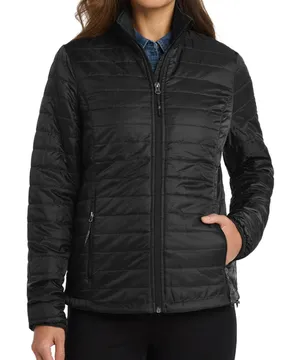 NWOT Port Authority Women's Packable Puffy Jacket Black L thumbnail 1