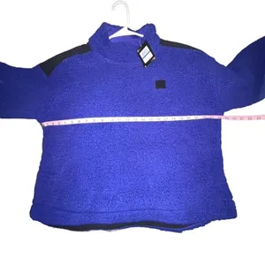Women's UA Sherpa‎ Fleece Mock Neck Jacket Pullover Blue / Black Size XL NWT thumbnail 5